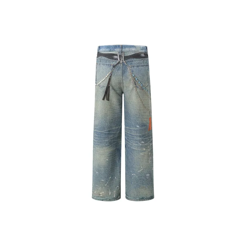 COOLALPACA Jeans Unisex Dirty Dyed Blue-1