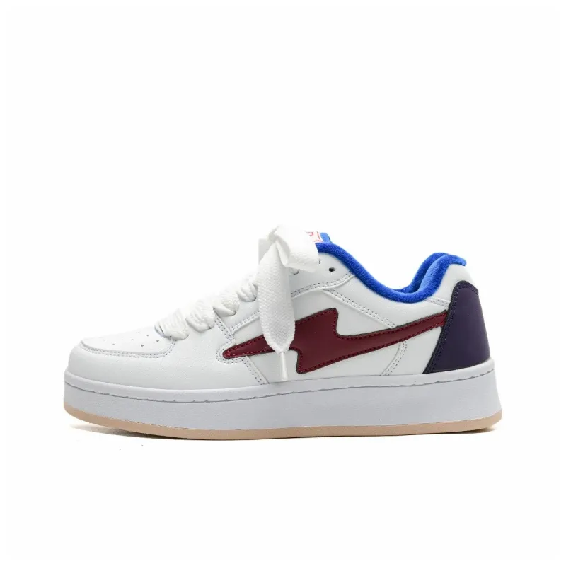 Circle Small Warm Cushioning Wear Resistant Lightweight Low Top Skateboard Shoes Unisex White Blue Red Box Included-1