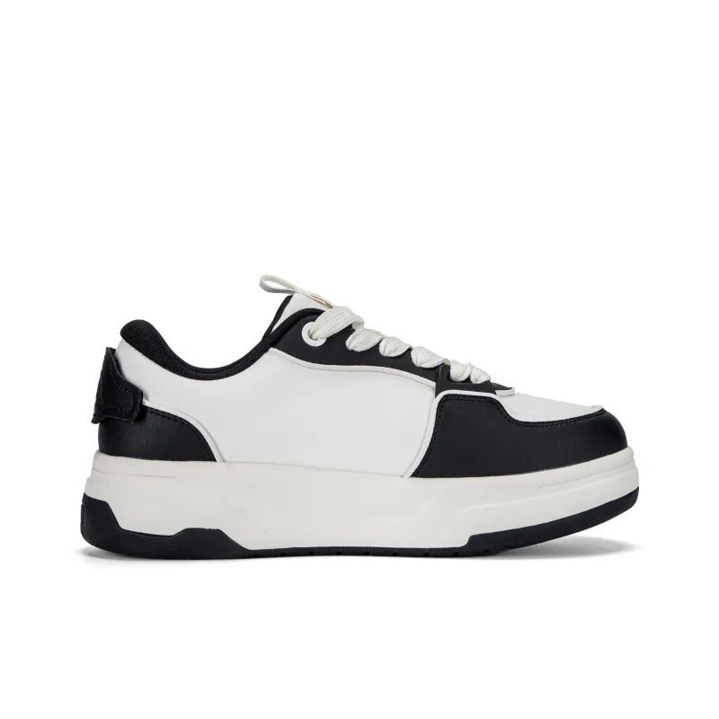 Kappa Cushioning Anti-Slip And Wear-Resistant Height Increasing Low-Top Casual Shoes Unisex Black White-2