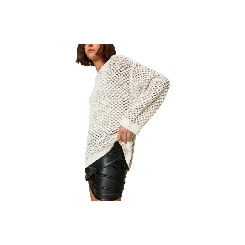 Twinset Lurex detail Open knit Sweater-2