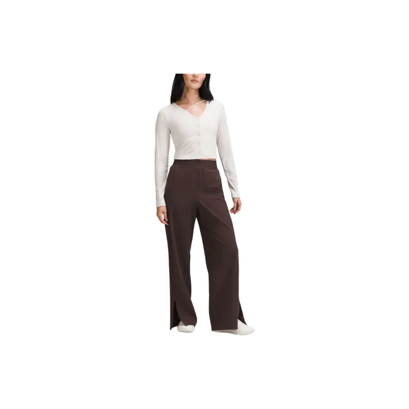 Lululemon Stretch Woven Wide Leg High Rise Pants Asia Fit Knitted Sports Pants Women's-17