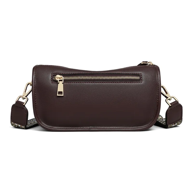 MILLIE'S Cow Leather Shoulder Bag, Crossbody Bag, Pillow Bag Regular Women's Coffee-4