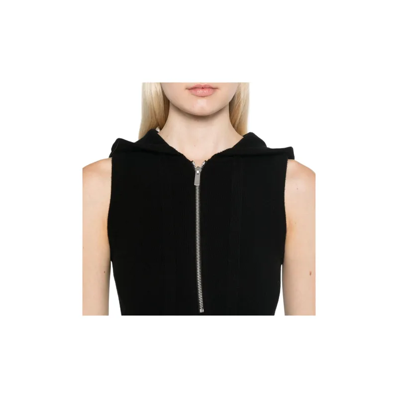 MICHAEL KORS Cashmere Sleeveless Hooded Bodysuit-4