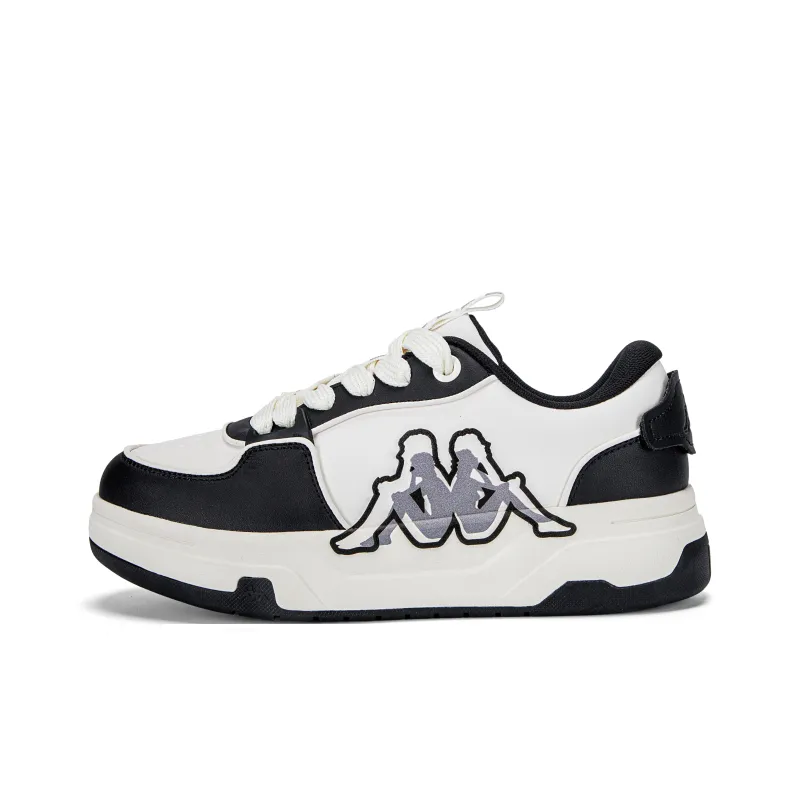 Kappa Cushioning Anti-Slip And Wear-Resistant Height Increasing Low-Top Casual Shoes Unisex Black White-1