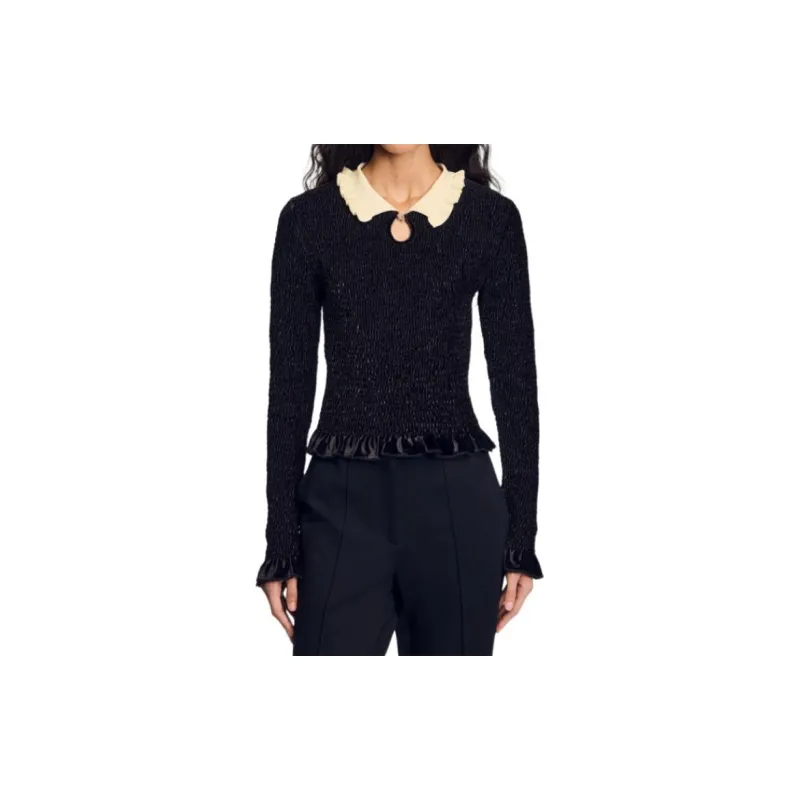 Sandro Shirred Top-1