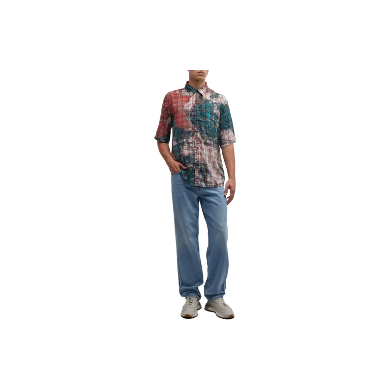 DIESEL S Umbe Ssl Globe Checked Shirt-3