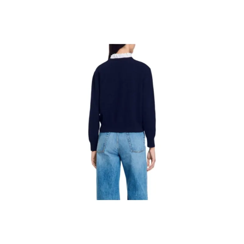 Sandro Sweater Women's Navy Blue-3
