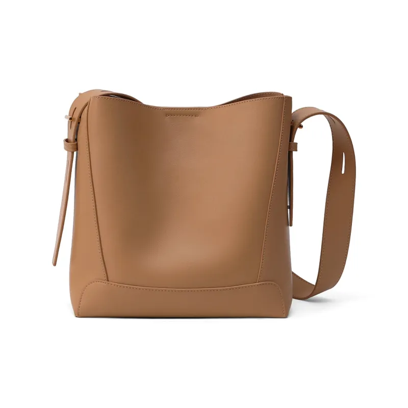 MILLIE'S Cow Leather Shoulder Bag Regular Women's Cocoa Brown/Vanilla Yellow/Light Oxygen White-3