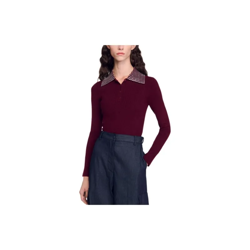Sandro Embellished Knitted Top-1