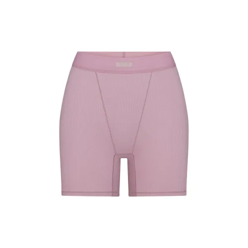 SKIMS FW24 COTTON RIB BOXER Shorts Women's DUSK/Nightfall Color
