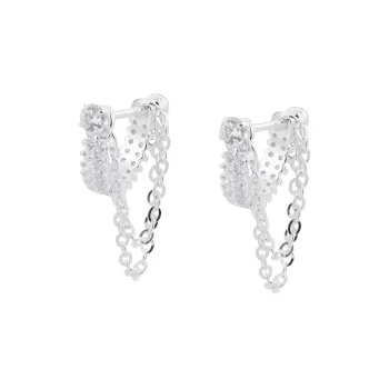 ENFANTIN S925 Sterling Silver Stud Zircon Copper Earrings Unisex