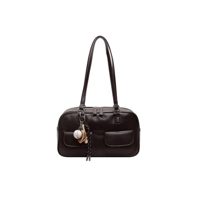 KARUISHA PU Shoulder Bag Women's Black Burgundy Brown Coffee-16