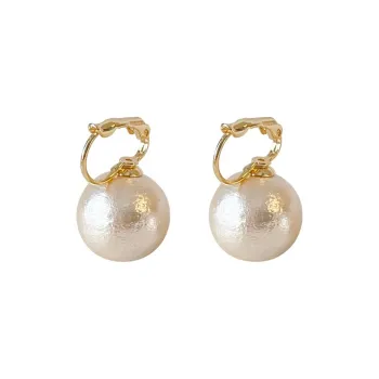 NATURALLYJOJO S925 Sterling Silver Stud Cotton Pearl Earrings Women's Gold