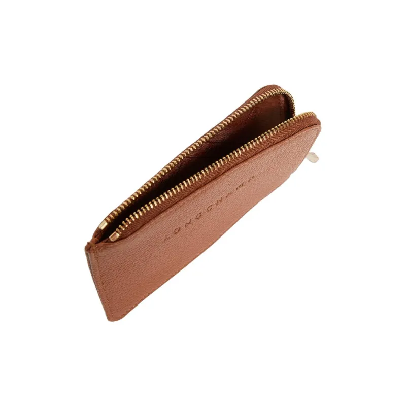 LONGCHAMP Le Foulonné Cow Leather Card Holder Men's Caramel-2