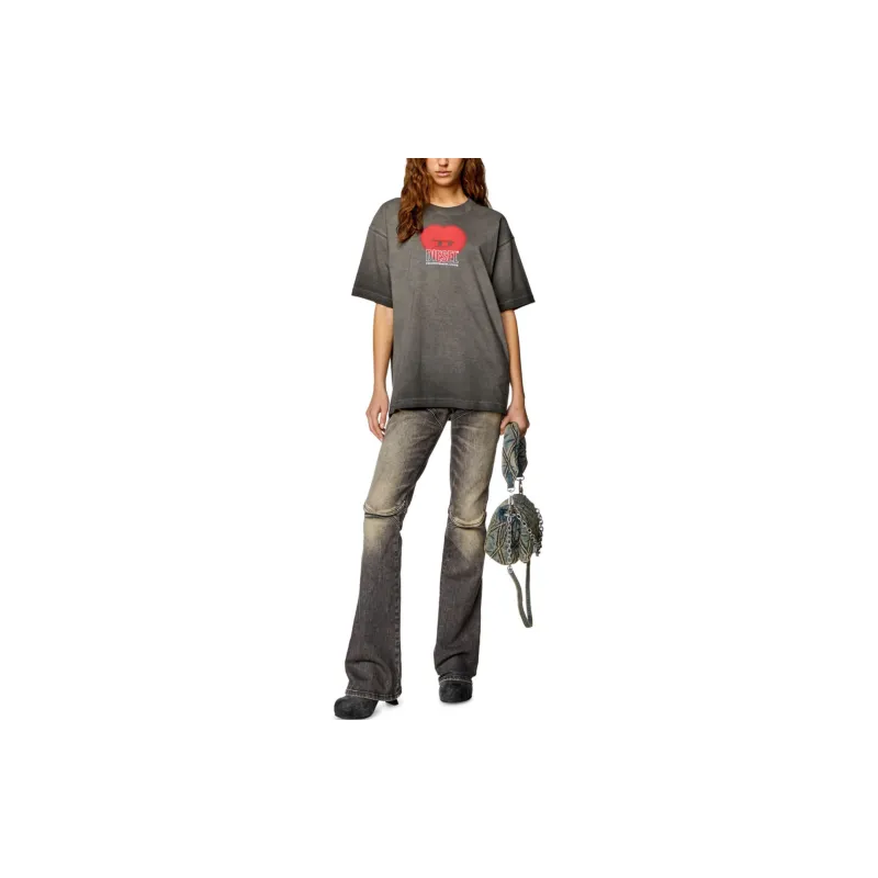 DIESEL Drop Shoulder Sleeve T Shirt Women's Umber-3