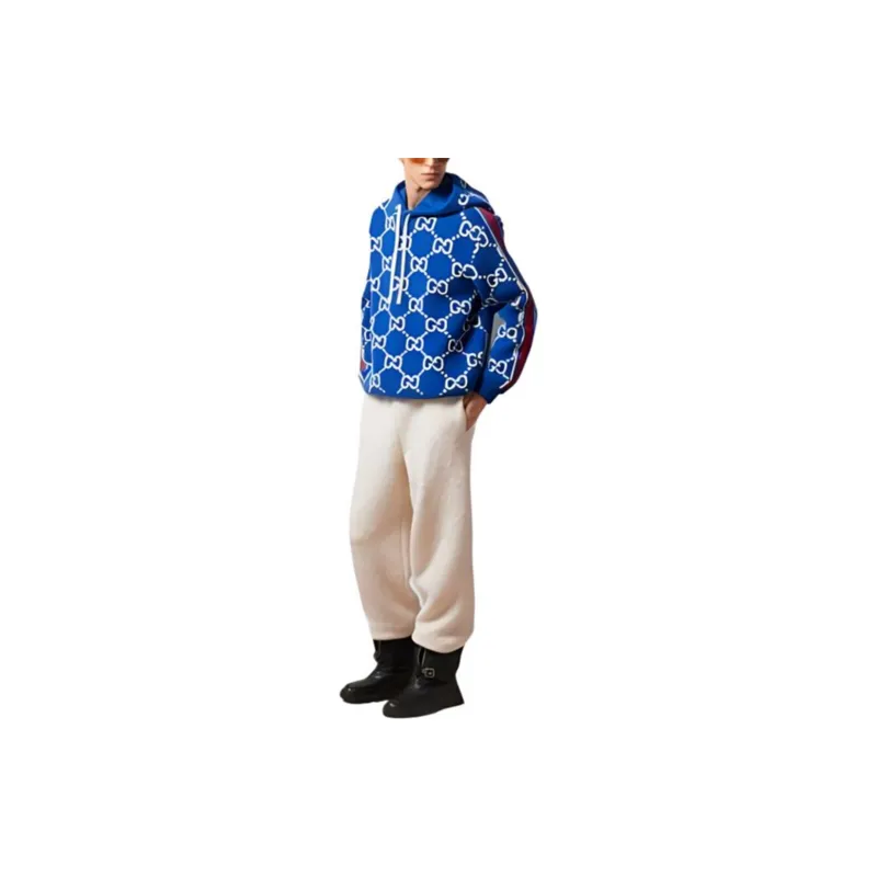GUCCI Gg Jacquard Knitted Hoodie-1