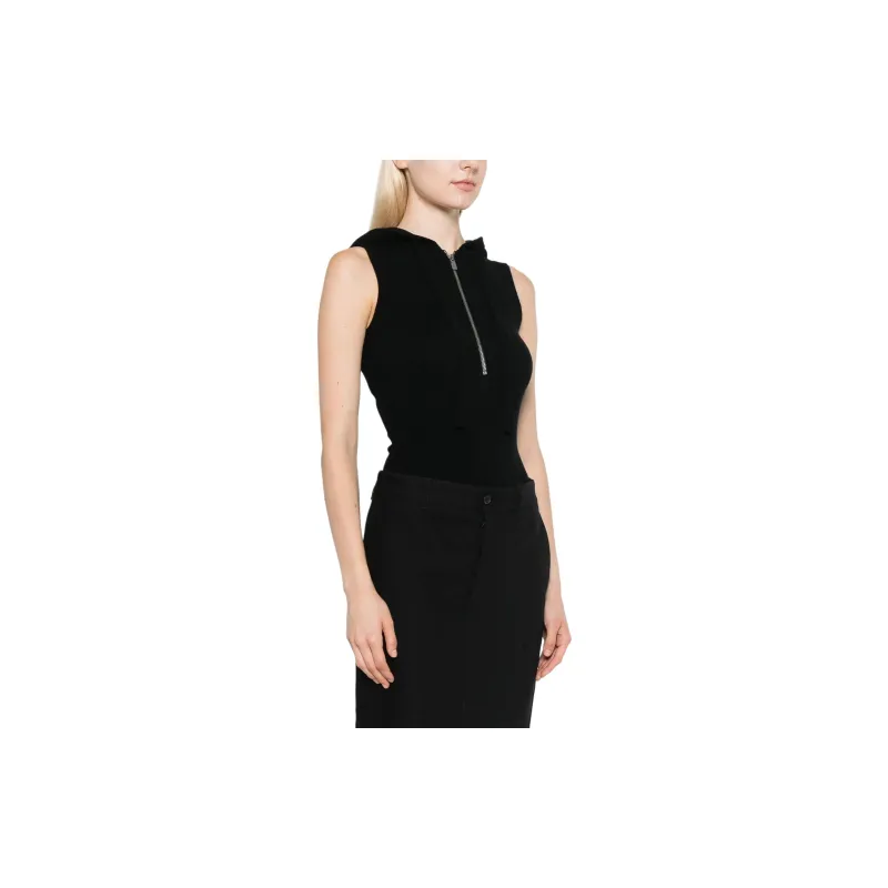 MICHAEL KORS Cashmere Sleeveless Hooded Bodysuit-3