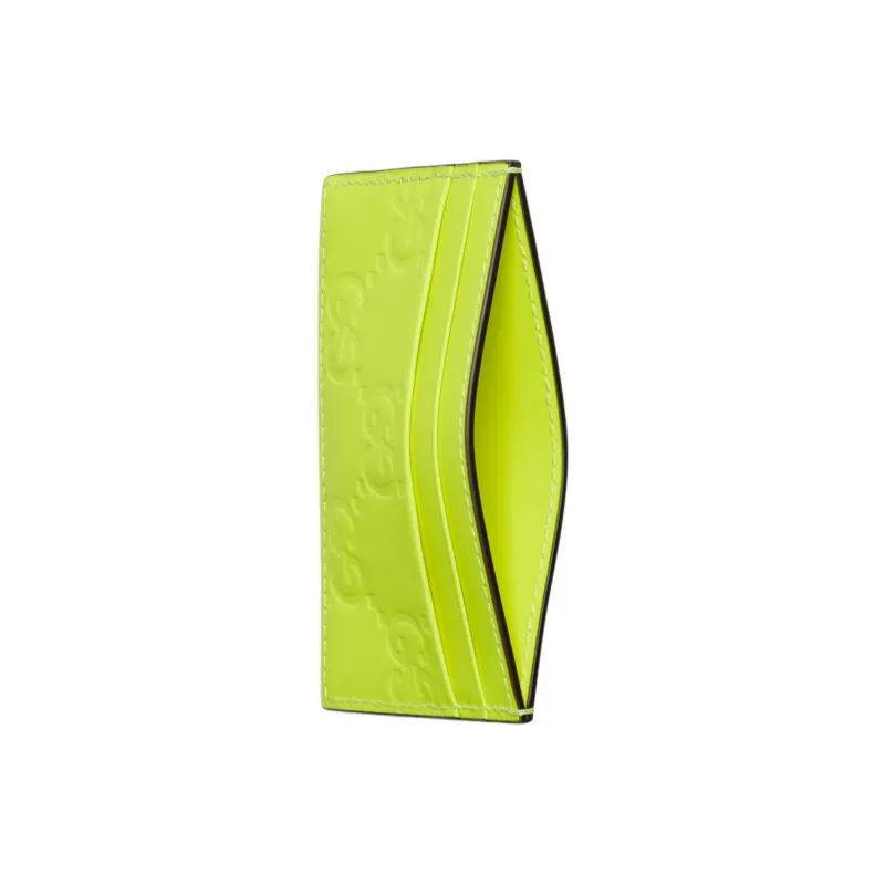 GUCCI Leather Card Holder Men's Neon Yellow-2
