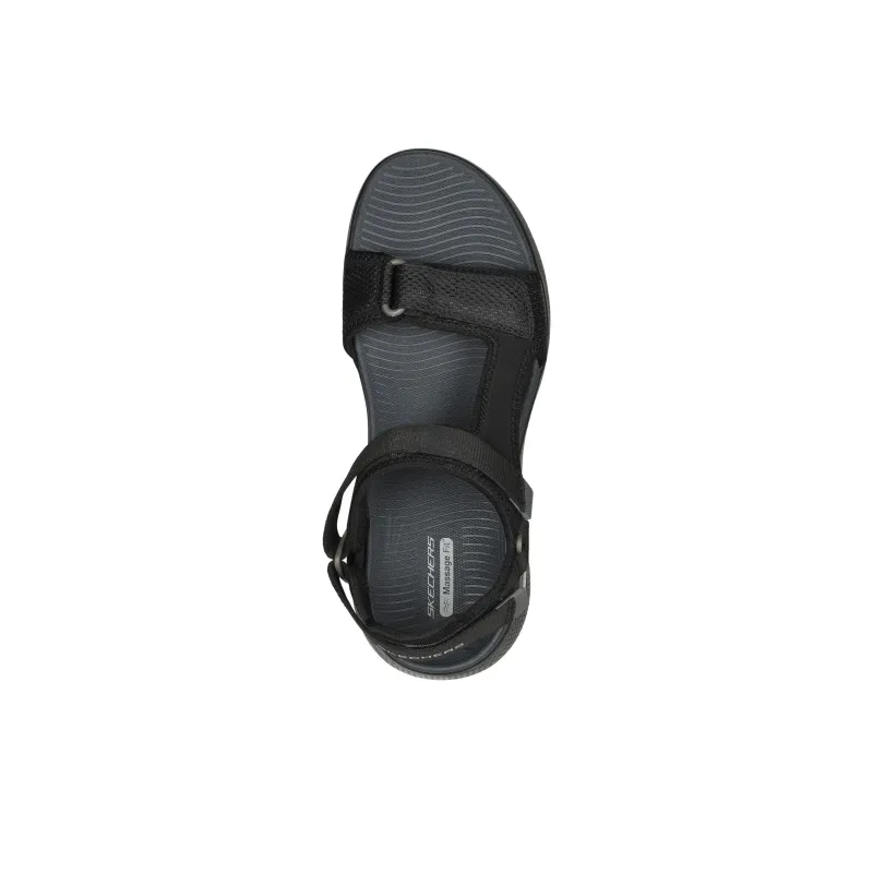 Skechers Go Walk Massage Fit Beach Sandals Men's Black Gray-3
