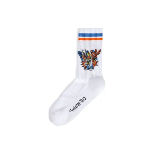 OFF WHITE Mid Calf Socks Men's 1 Pack White