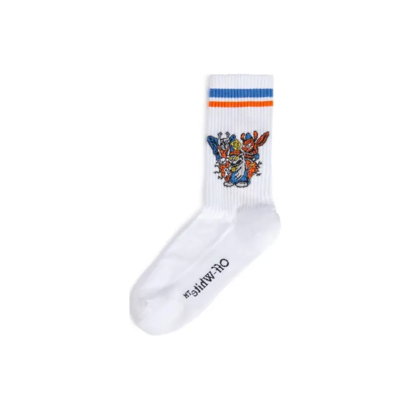 OFF WHITE Mid Calf Socks Men's 1 Pack White-0