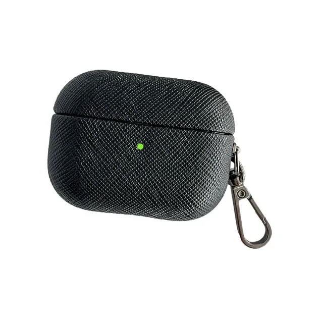 Compatibility AirPods 3/1/2/Pro 2 PC Niche Cross Leather Texture Minimalist Style Fully Enclosed Headphone Cases-145