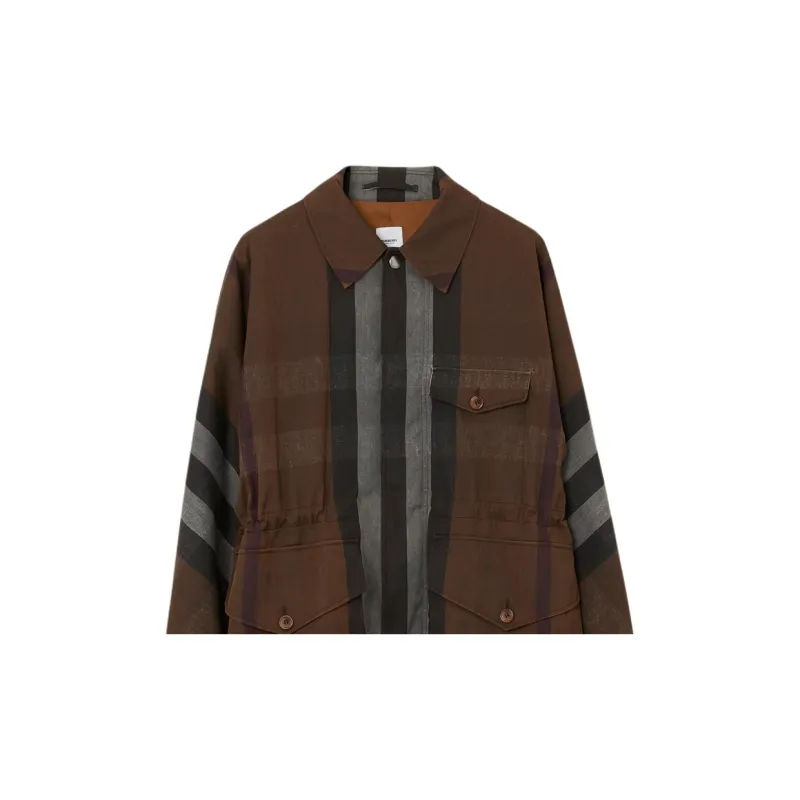 Burberry Check Drawstring Waist Field Jacket-4