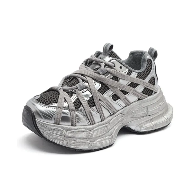 AGSDON Cushioned Slip Resistant Low Top Chunky Sneakers Women's Beige-11