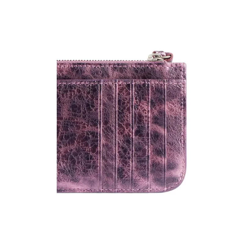Balenciaga Le Cagole Lambskin Card Clip Card Holder Women's Pink-3
