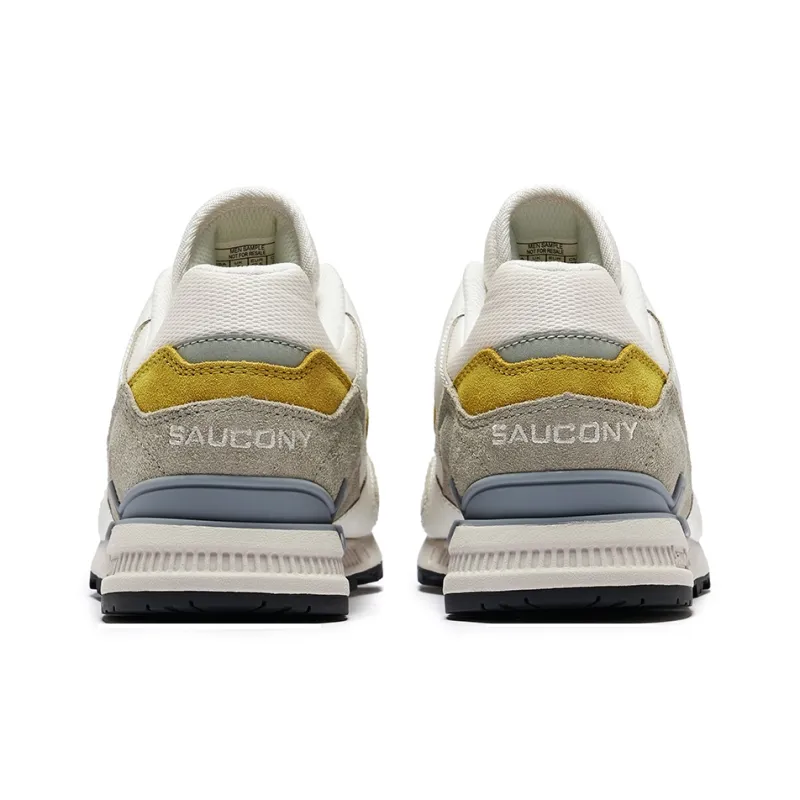 Saucony COURAGEOUS Slip Resistant Low Top Casual Shoes Unisex White Gray Yellow-3