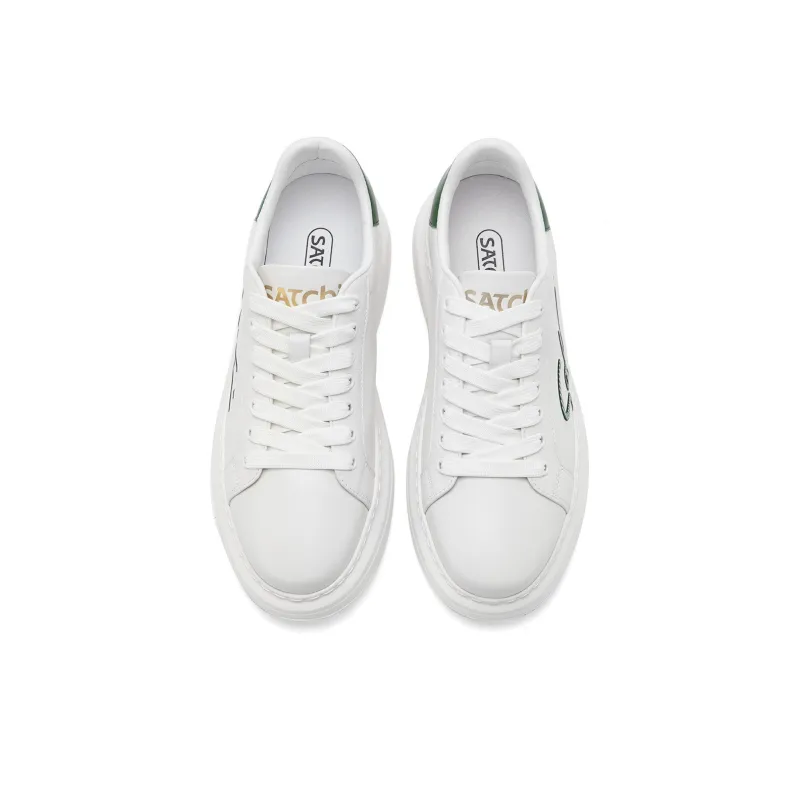 Satchi Low Top Skateboard Shoes Men's White Green-2