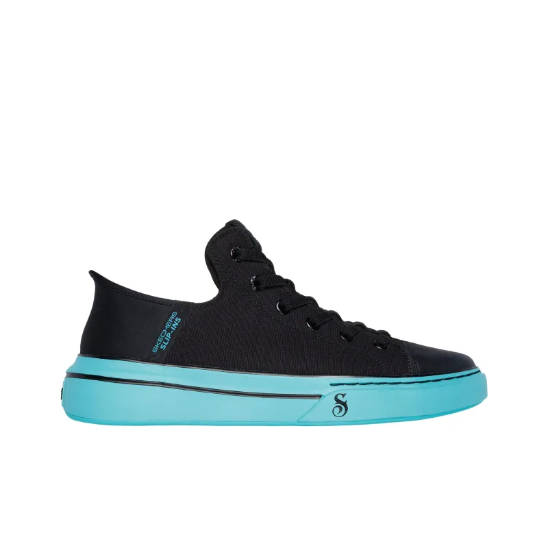Snoop Dogg x Skechers Slip Ins Wear-resistant And Lightweight Low-Top Canvas Shoes Men's Black Blue-1