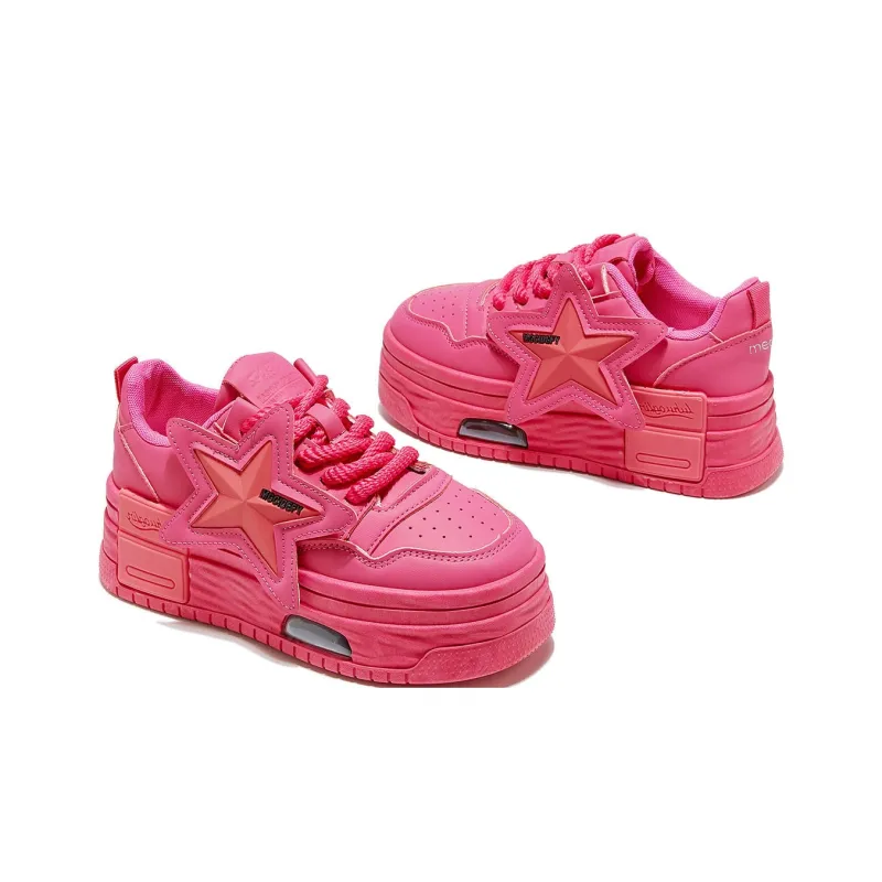 Medd Small White Shoes Height Increasing Lightweight Low-Top Skateboard Shoes Women's-13