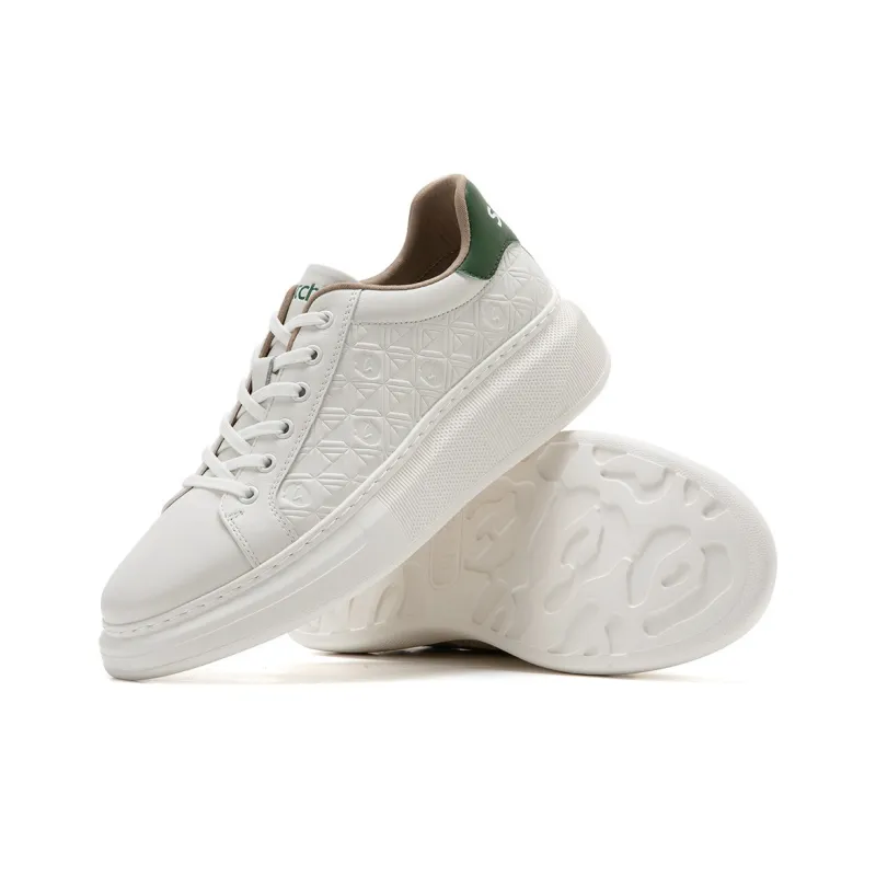 Satchi Low Top Skateboard Shoes Men's White Green-4