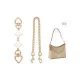 Coach straight gold white clover heart 16cm + decorative chain puppy buckle 45cm