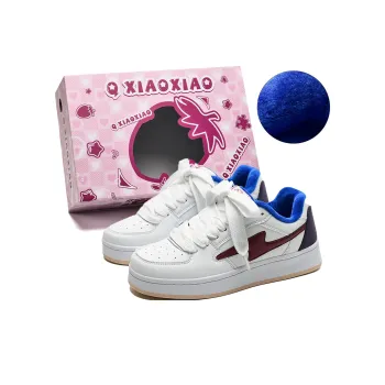 Circle Small Warm Cushioning Wear Resistant Lightweight Low Top Skateboard Shoes Unisex White Blue Red Box Included