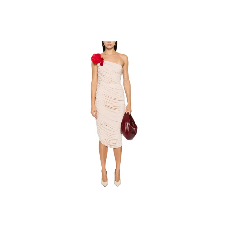 Magda Butrym Draped Floral appliqué Midi Dress-1