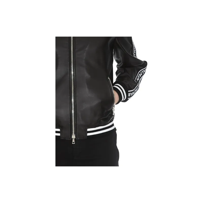 BALMAIN Leather Jacket Men's Black-5