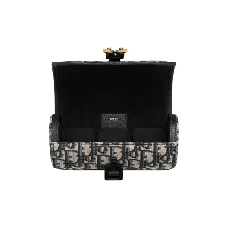 DIOR Fabric Storage Bag Men's Beige/Black-3
