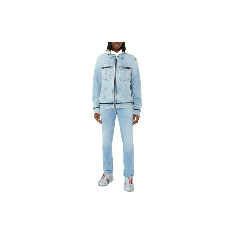 DIESEL Rehab Denim Denim Jackets Men Light Blue-4