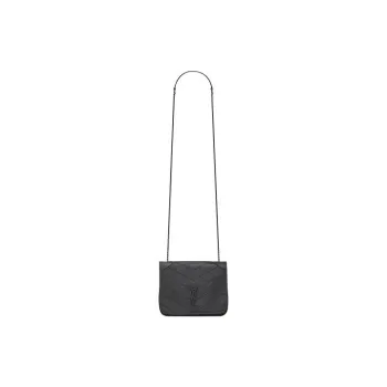 SAINT LAURENT Niki Leather Wallet, Crossbody Bag, Shoulder Bag Regular Women's Gray White