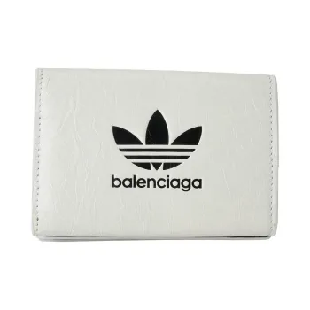 Balenciaga Adidas Collaboration Leather Wallet Unisex White
