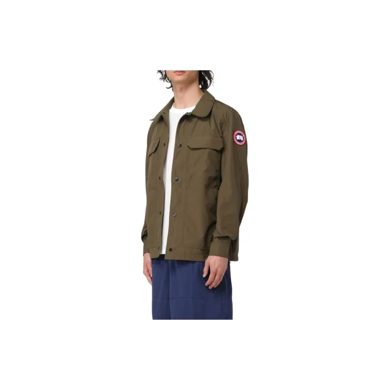 Canada Goose Burnaby Logo Patch Buttoned Jacket-3