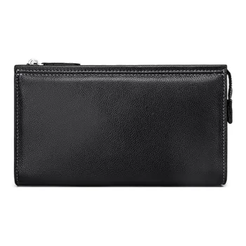 FAIRWHALE Top Grain Cow Leather Clutch Men's Elegant Black