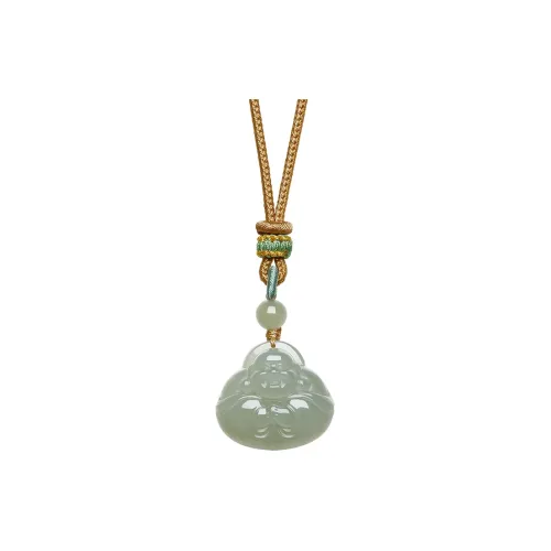 ZHOU LIU FU Hetian Jade Necklaces Green Jade Unisex