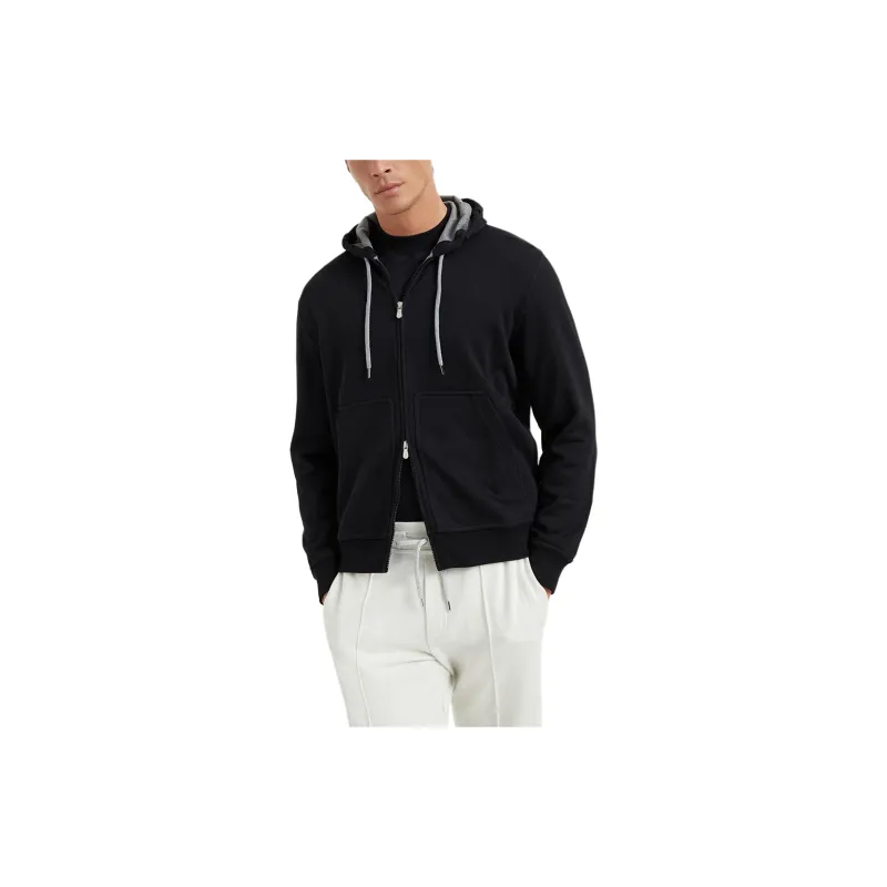 Brunello Cucinelli Zip Up Drawstring Hoodie-2