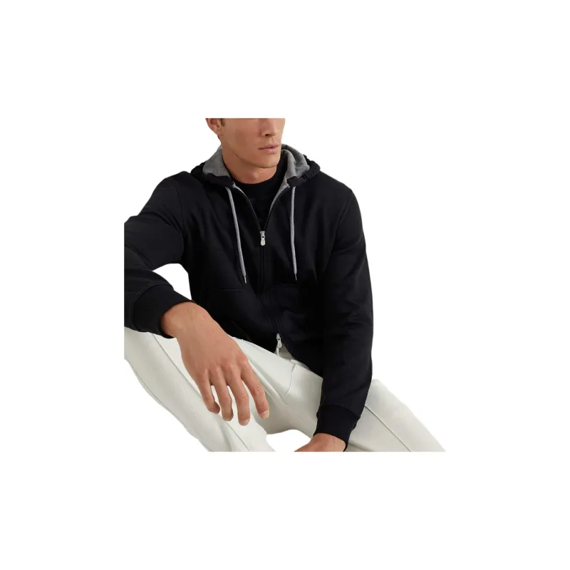 Brunello Cucinelli Zip Up Drawstring Hoodie-5