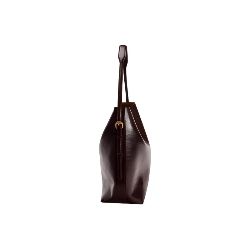ZARA Polyurethane Bucket Bag, Handbag, Shoulder Bag Tubas Women's Brown-3