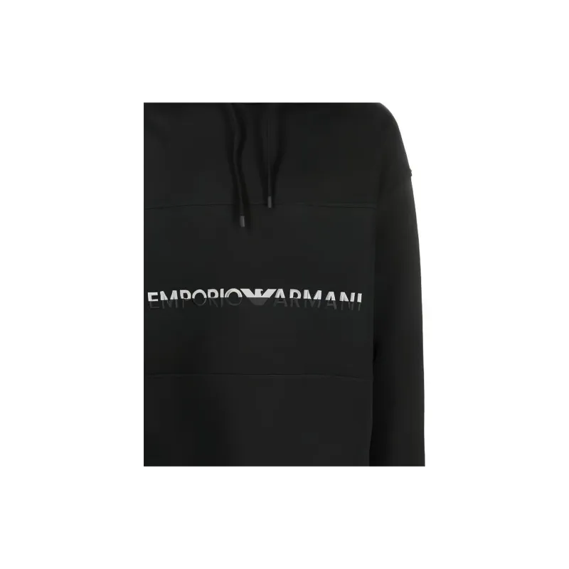 EMPORIO ARMANI Logo embroidered Cotton Hoodie-6