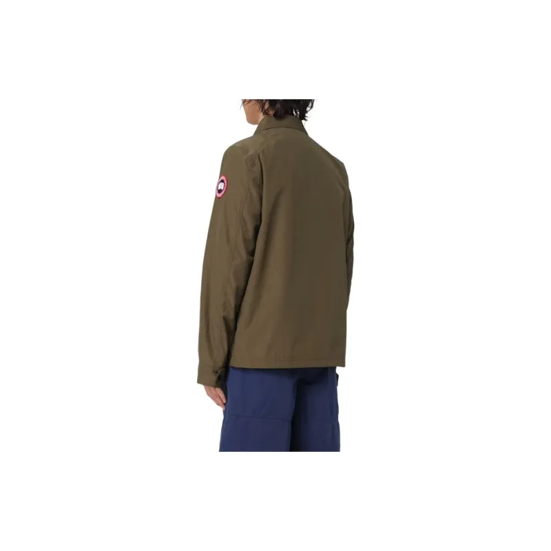 Canada Goose Burnaby Logo Patch Buttoned Jacket-4